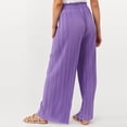 thumbnail image 6 of ZACPNCV Womens High Waisted Pleated Wide Leg Pants Elastic Waist with Self Tie Belt Flowy Casual Solid Long Trousers, 6 of 6