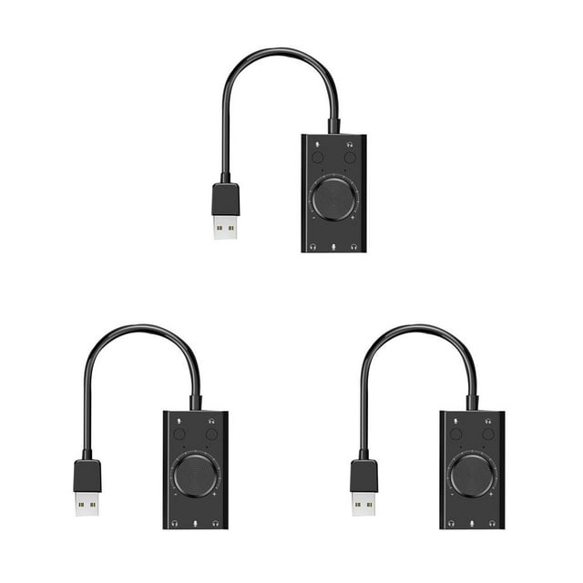 stanreset Portable USB External Sound Card Two-in-One 3-Port Output 3Set