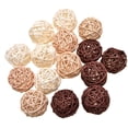 thumbnail image 1 of ZECATL 15pcs Wicker Rattan Balls Decorative Ball Orbs Vase Fillers Table Decor, Wedding Party Decoration, 1 of 7