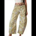thumbnail image 1 of Vaqueros Rectos, Holgados, Informales, de Tiro Medio y Pierna para Mujer, Estilo Boyfriend Y2K, Pantalones Cortos de Mezclilla Flores Amarillas M, 1 of 6