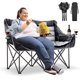 thumbnail image 1 of Silla de Camping Extra Grande Slsy, Silla Plegable para 2 Personas, Tipo Loveseat, Resistente, Asiento Lunar, Ideal para Deportes, Camping, Patio y Picnic, Soporta hasta 450 kg (990 lbs), 1 of 7