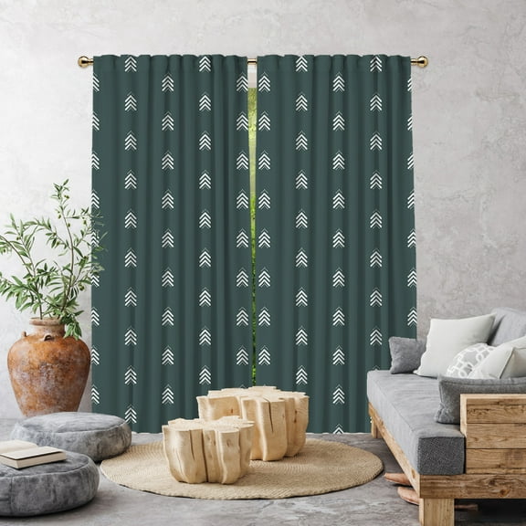 3S Brother's Home Décor Curtains BOHO Design Set of 2 Panels Velvet Look Hanging Back Tap and Rod Pocket Décor Nursery Room Bedroom Kitchen Window - Made in Turkey31DP-Green (52"Wx108"L)