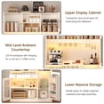 thumbnail image 4 of Tydimor 71" White Pantry Cabinet, Acrylic Display Buffet with LED Light Strip, Charging Station, Hooks & Wine Glass Rack, Freestanding Storage Cabinet for Kitchen Dining Room, 4 of 7