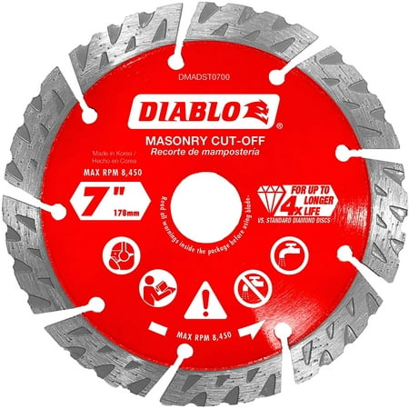 UPC: 0008925155065 | Diablo 7 In. Segmented Turbo Rim Dry/Wet Diamond Blade