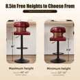 thumbnail image 5 of MOONMISS Swivel Bar Stools Set of 2, Wooden Kitchen Bar Chairs with Back, PU Leather Counter Height Barstools for Kitchen Island,Wine Red, 5 of 7