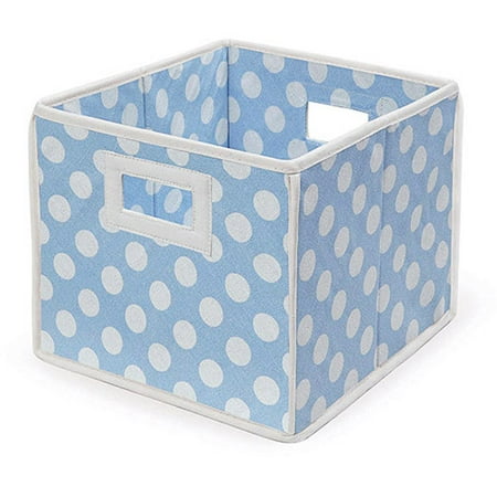 Badger Basket - Folding Basket, Blue Polka Dot