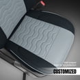 thumbnail image 4 of Ikon Motorsports Car Seat Covers Fits 2019-2026 Chevy Silverado GMC Sierra 1500 2500HD 3500HD, Waterproof Easy Clean PVC Black & Gray Seat Protector Full Set, 4 of 8