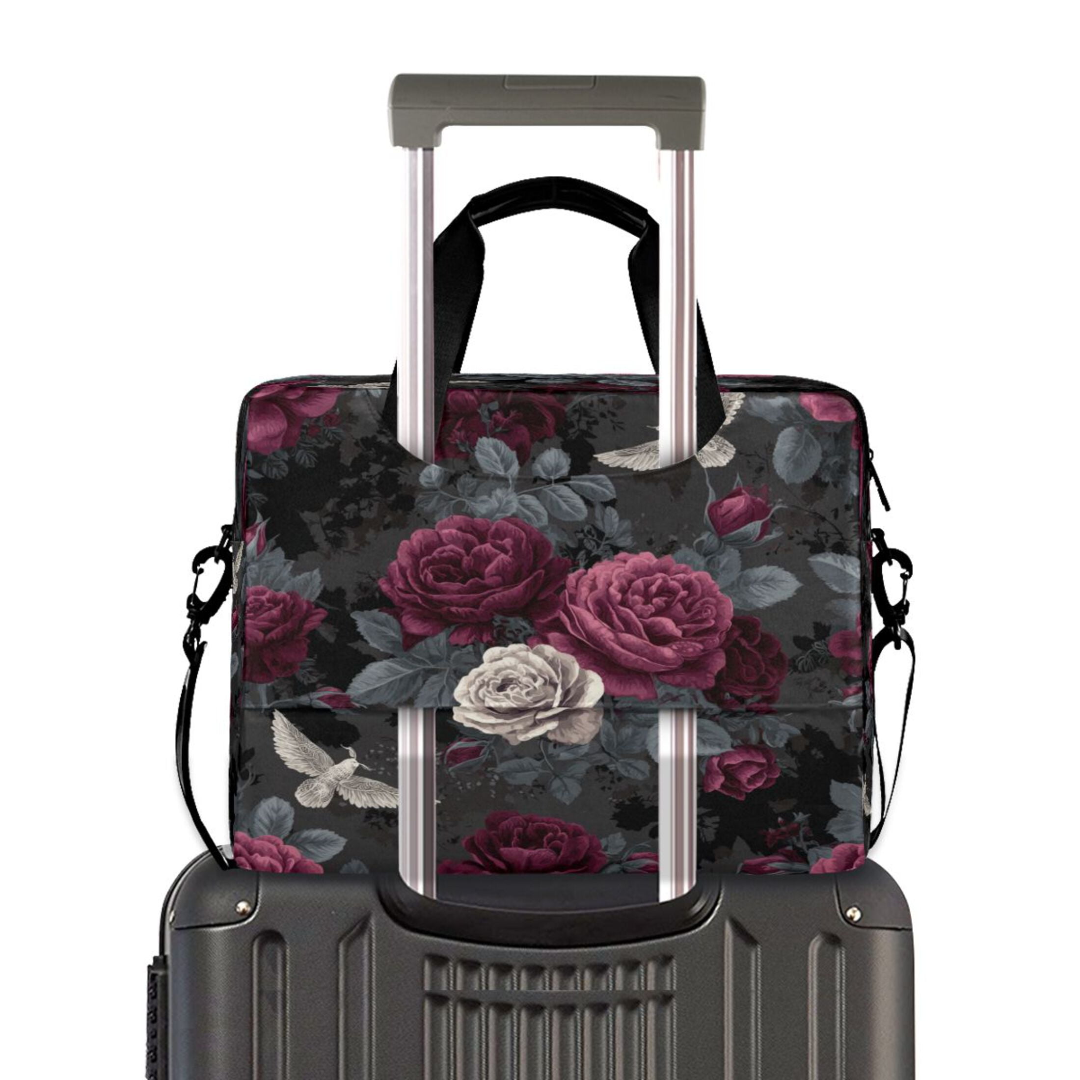 Laptop Bag Laptop Briefcase 15.7 x 3 x 11.8 Inches Laptop Bag Briefcases Laptop Storage Travel Laptop Bag Work Laptop Bag Lovely Gray Flowers