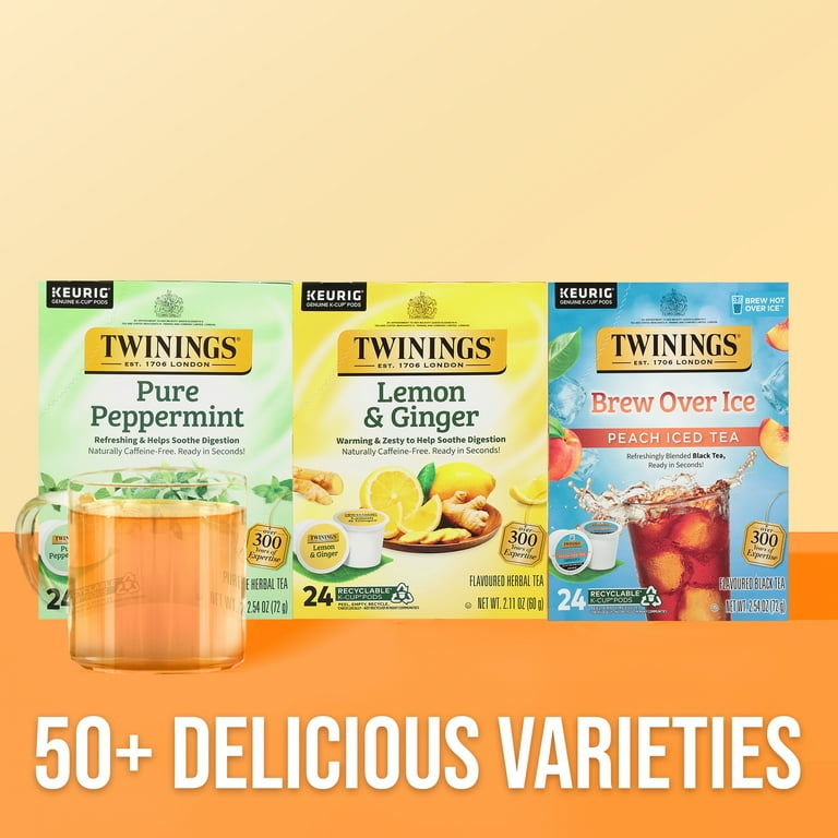Twinings, Herbal Tea Pods, Lemon & Ginger K-Cup, 24 Count