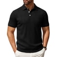 thumbnail image 3 of Corduroy Polo Shirts for Men Summer Casual Short Sleeve Collared Soft Plain Work Tshirts Golf Shirt, 3 of 9