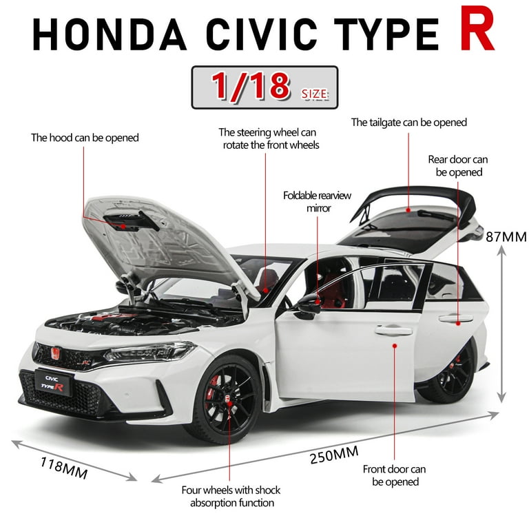 1:18 Honda Civic Type-R FL5 2023 Detailed Diecast Model Car