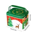 thumbnail image 3 of Christmas Themed Metal Storage Box with Handle, 5.12x4.25x3.93 Inch Portable Candy Gift Box for Holiday Decor and Festive Picnic(A), 3 of 6