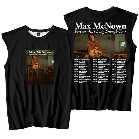 Max McNown Forever Ain't Long Enough Tour 2025 Tank Tops Sleeveless Sport Vest Women Men Outdoor Sportwear