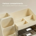 thumbnail image 6 of HBlife Makeup Organizer with Brush Holder for Vanity, Large Plastic Bathroom Countertop Organizer Skin Care Storage, Beige, 6 of 7