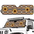 thumbnail image 2 of Yuyamidu Aztec Sunflowers Windshield Sun Shade Compatible with Jeep Wrangler JK JKU JL JLU 1997-2023 & Jeep Gladiator JT 2020-2023 16.14" x 52.95" Folding Front Window Sun Shade Car Accessories, 2 of 7