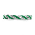 thumbnail image 4 of Sterling Silver Stackable Expressions Green Enamel Braided Ring Size 8, 4 of 5