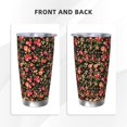 thumbnail image 3 of Cauagu Rose Flowers Pattern 20oz Tumbler,Stainless Steel Vacuum Insulated Tumbler with Lid Insulated Coffee Mug Thermal Cup with Splash Proof Sliding Lid-Straw Three-piece Set, 3 of 8