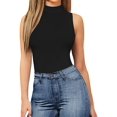 thumbnail image 2 of Women's Mock Turtle Neck Sleeveless Tank Tops Bodysuit XL, 2 of 5