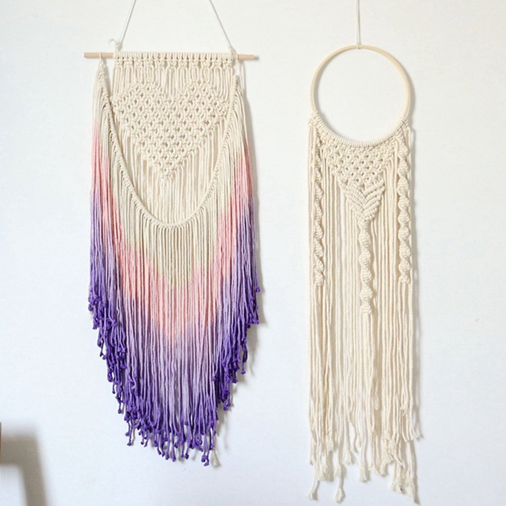 RENACLIPY Assorted Color Wooden Wreath Hoops for DIY Dream Catcher Crafts and Wall Hanging Decorations