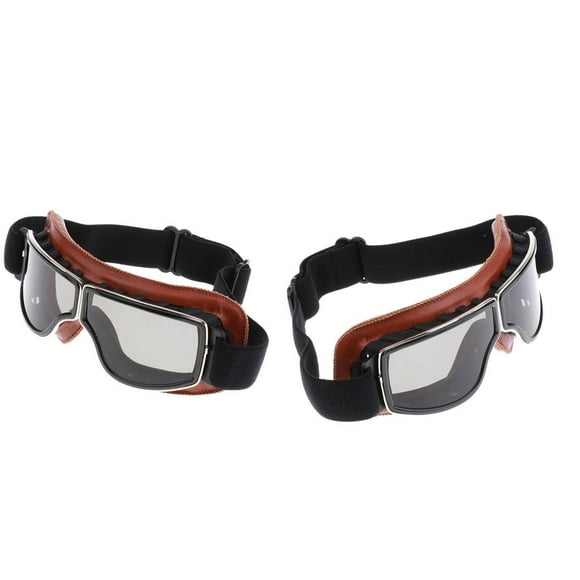 2Pcs Motorcycle Goggles Vintage Style Cruiser Scooter Touring Eyewear