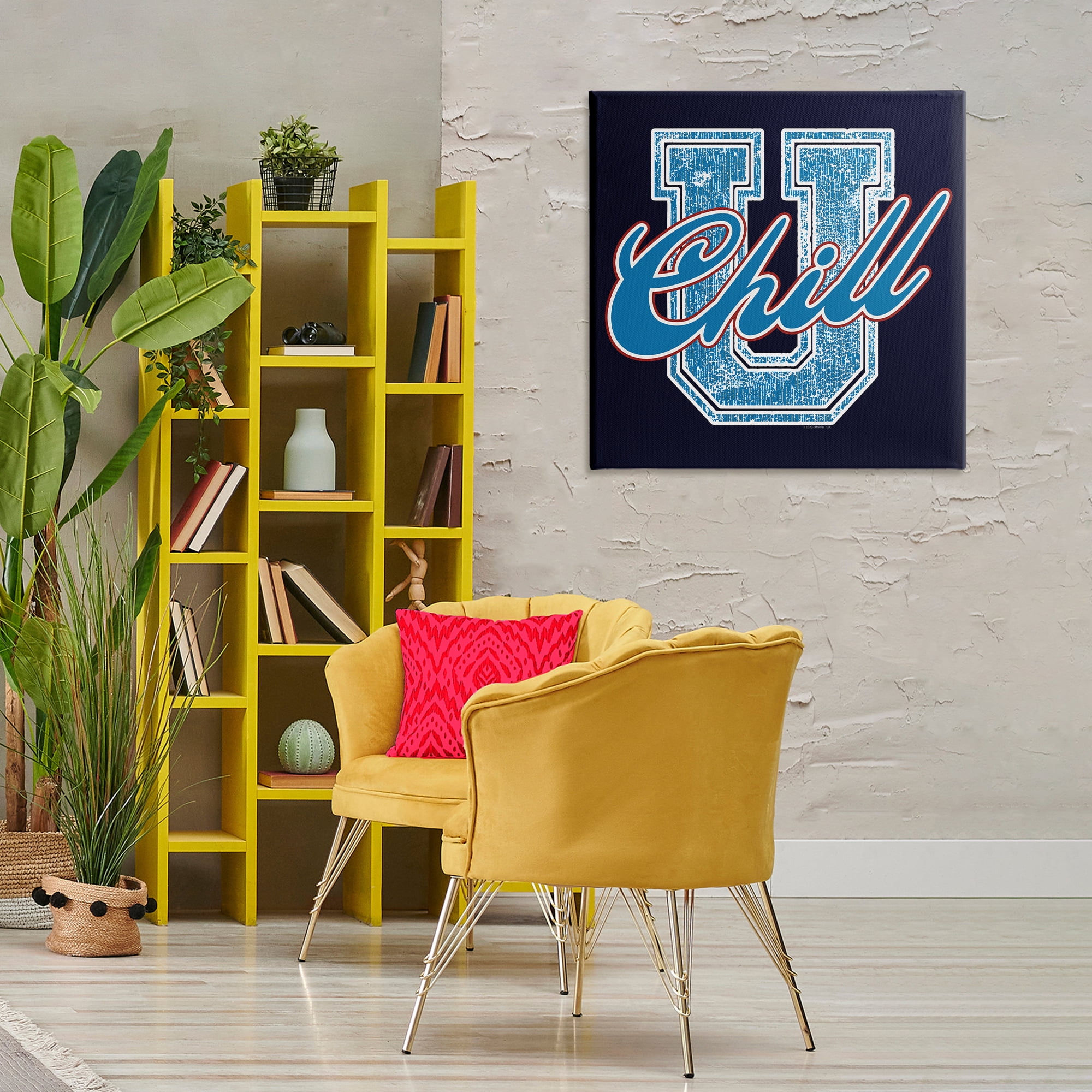 Stupell Industries Chill U Varsity Style Text & Numbers Painting Wrapped Canvas Art Print Wall Art, 30 x 30