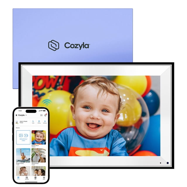 Marco De Fotos Digital Cozyla Wifi Almacenamiento Ilimitado Gratuito Alimentado Por Ia Envío De Imágenes Y Vídeos A Través De Google Photos Aplicación De Navegador Web Por Correo Electrónico Marco De