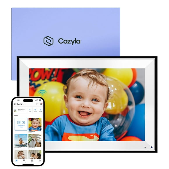 Marco De Fotos Digital Cozyla Wifi Almacenamiento Ilimitado Gratuito Alimentado Por Ia Envío De Imágenes Y Vídeos A Través De Google Photos Aplicación De Navegador Web Por Correo Electrónico Marco De