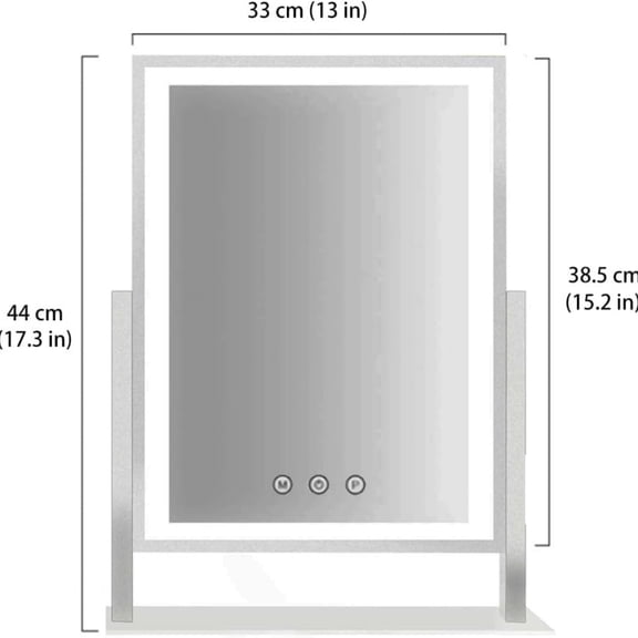 Lighted Makeup Mirror, Hollywood Vanity Mirror with Lights, Three Color Lighting Modes, and 5X Magnification Mirror, Smart Touch Control, 360°Rotation (17.3in,White,Gift Box)