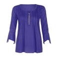 thumbnail image 1 of Ketyyh-chn99 Chemises pour Femmes, Décontractées, Amples, Col Rond, Manches Courtes, T-Shirt Imprimé, Blouse Ample, Violet, S, 1 of 3