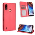thumbnail image 2 of Compatible with Motorola Moto E7 Power Case Magnetic Closure Vintage Pattern PU Leather Wallet Cover with Card Slots-Red, 2 of 5