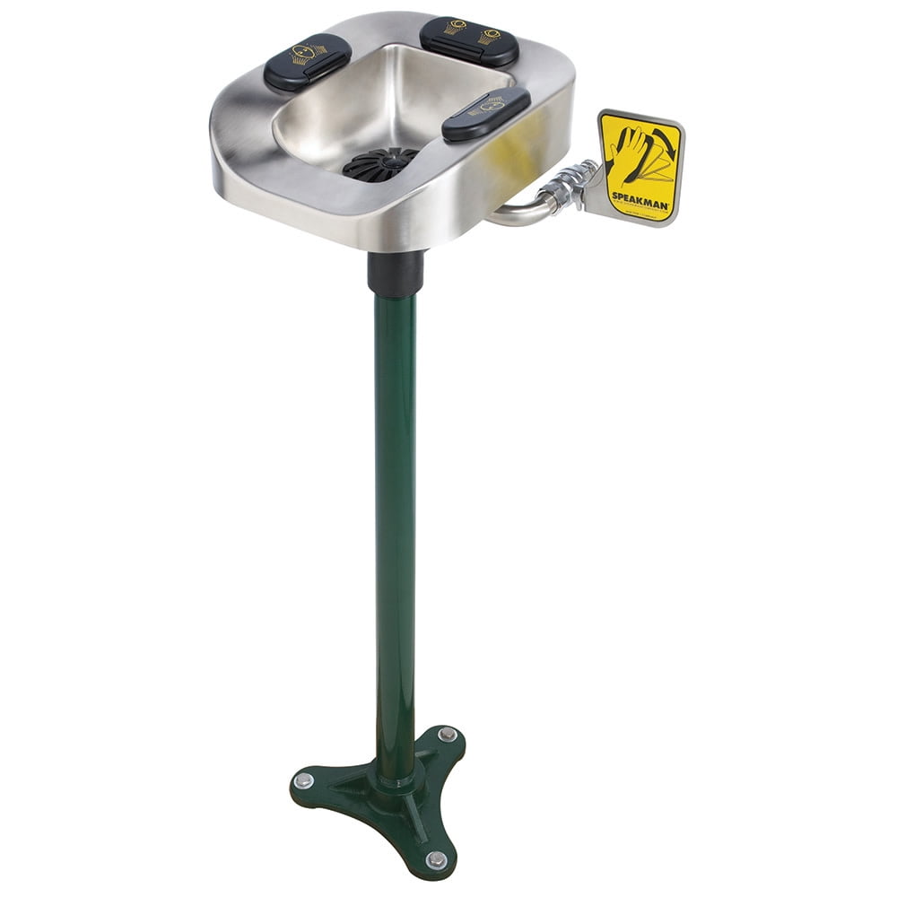 Speakman Se-1150 Optimus Floor Mount Eye And Face Wash Station - Stainless Steel