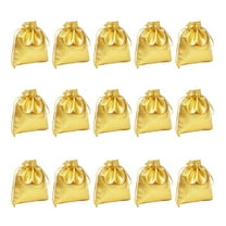 WAXIAYUZ Gold Mini Drawstring Bags 100pcs Wedding Party Favor Gift Candy Pouches 12X9CM