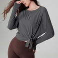 thumbnail image 2 of Ashirexll Womens Long Sleeve T Shirts Winter Tops for Fashion Solid Color Round Neck Casual Comfortable Shirt Blouse, 2 of 4