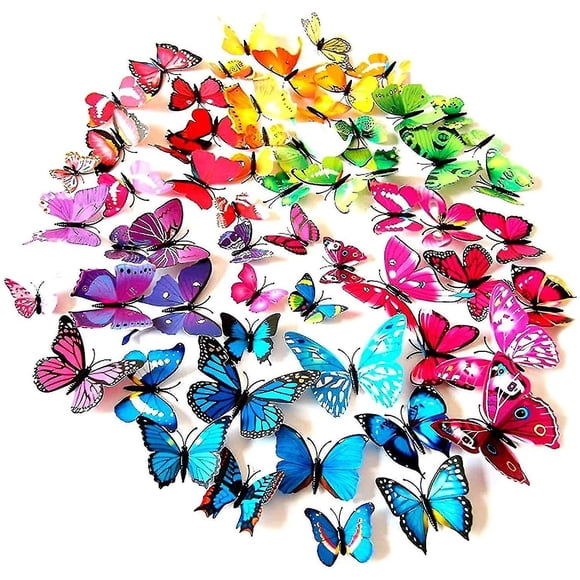108 Pcs 3d Butterflies Wall Decor Stickers Decals, Butterfly Decorations