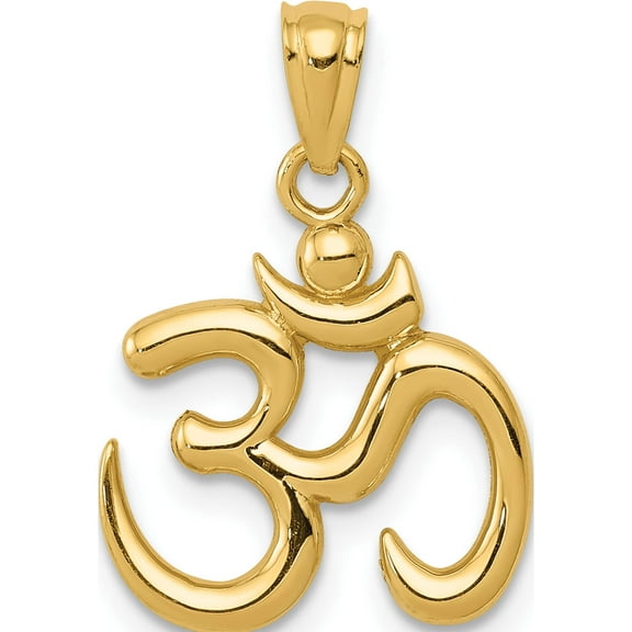 14K Yellow Gold Polished Om Symbol Pendant Made In United States k5437