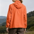 thumbnail image 5 of Dwellite Women Rain Jacket with Hood Lightweight Windbreaker Athletic Running Top Zip Up Outdoor Coat Saffron S, 5 of 6