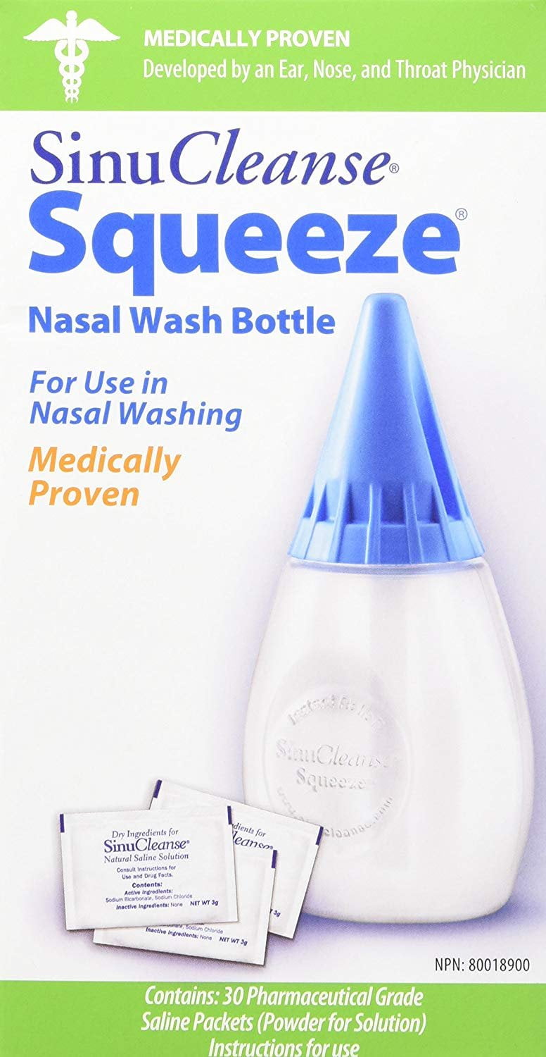 SinuCleanse Squeeze Nasal Wash Kit Saline Solution Packets, 30 ct