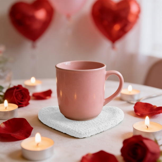 Uuiauoio Valentine's Day Heart Placemats Set of 1Shaped Place Mats Waterproof Washable Table Kitchen Mats for Kitchen Dining Decor