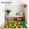 thumbnail image 3 of ODIKA 3'x5' Machine Washable Non-Slip Area Rug, Sunflower Field Crochet Hook Kit with Yarn Stitching Guide High Traffic Rug, Yellow, 745189, 3 of 7