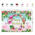 thumbnail image 5 of 7×5FT Hawaiian Summer Birthday Backdrop Flamingo Flowers Palm Leaves Background Luau Party Supplies, 5 of 6