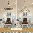 thumbnail image 5 of 12-Light 37.99 in. Rustic Wagon Wheel Chandelier for Bedroom Kitchen Black, 5 of 5