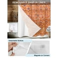 thumbnail image 3 of No Hook Cloth Fabric Shower Curtain with Snap in Liner, Boho Orange Waterproof Shower Curtains Set with See Through Top Window, Country Style Bohemian Floral Retro Tribal Bath Curtains Shower 72"x96", 3 of 6