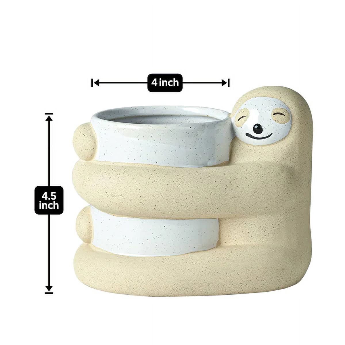 Large Hugging Sloth Planter Pot for Succulents & Plants | Succulent Planter | Animal Planter | Unique Pot | Smiling Planter | Office Decor