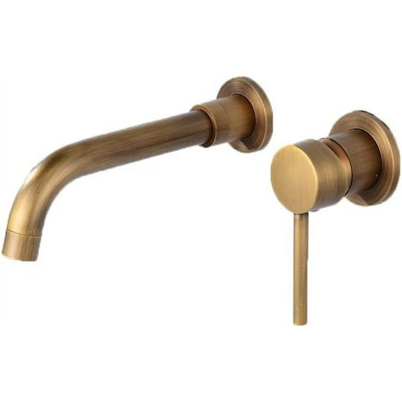 Wall Mounted Bathroom Sink Faucet,Single-Handle Bathroom Sink Faucet,360 °Swivel Spout,Wall Mount Bathroom Faucet,Antique