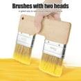 thumbnail image 3 of Double Paint Brush U Shaped Double Color Brush Reusable Double Head Painting Brush with Wood Handle Double Color Brush 7.68 Inch Wall Paint Double Brush for Painting, 3 of 11