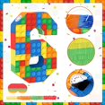 thumbnail image 6 of Number Building Blocks Decor for Pinata Birthday Party Supplies, Girls Boys Fiesta Carnival Games with Stick & Blindfold (Number 6), 6 of 6