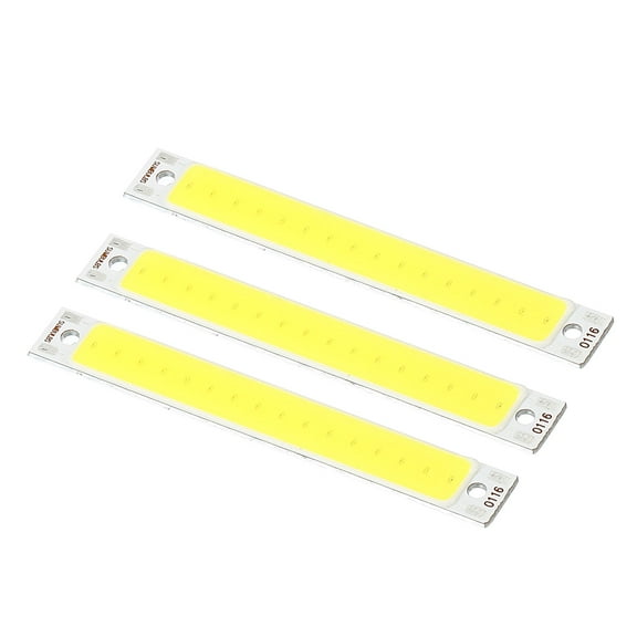 Uxcell 1W DC 3 3.7V LED Chip Bulb,Aluminum COB Lamps Bulb White Light 6500K 100LM 300mA 60x8mm for Home Reading 3 Pack