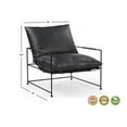 thumbnail image 3 of Pemberly Row Contemporary Upholstered Metal Accent Chair in Black, 3 of 6