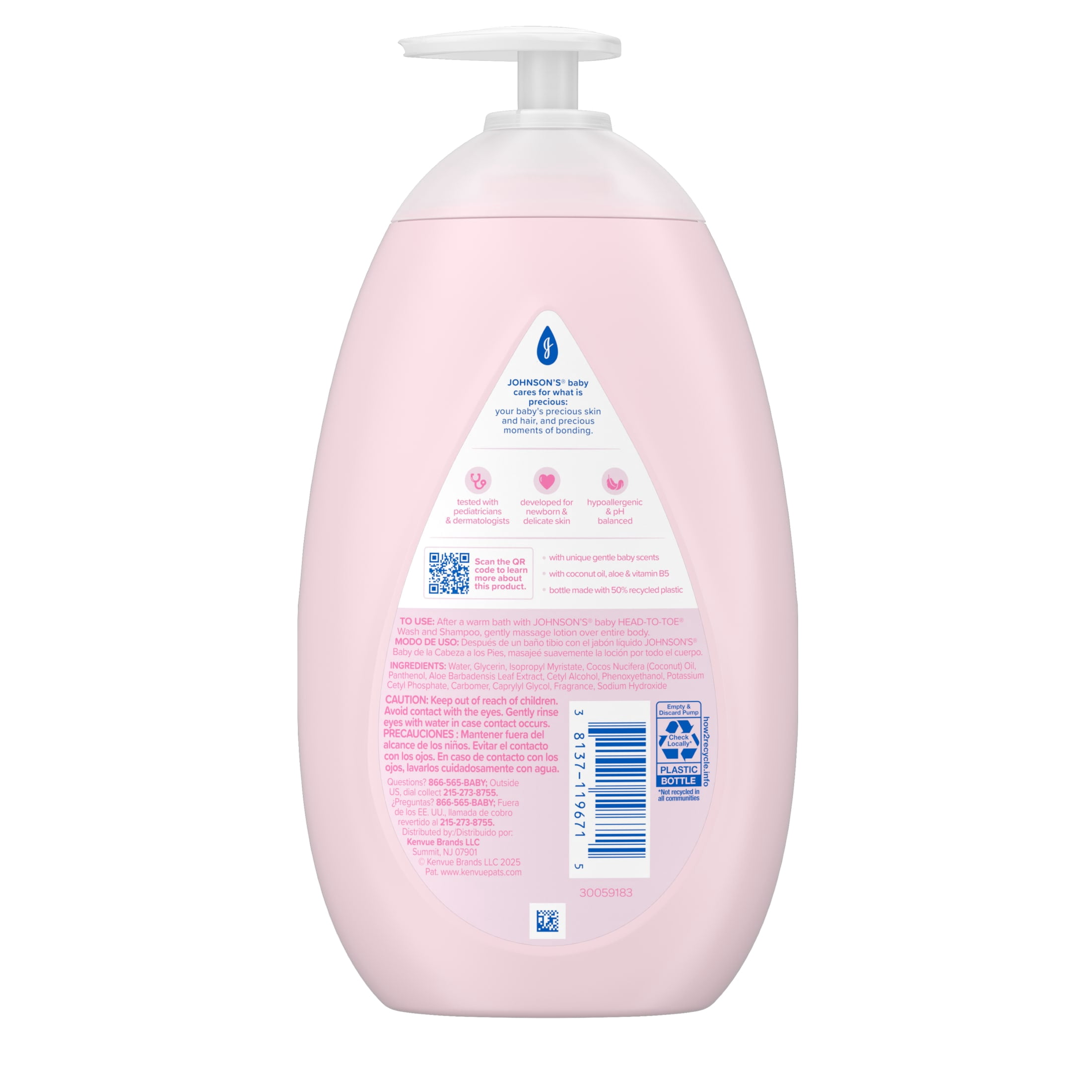 Johnson's Baby Moisturizing Baby Lotion, Coconut Oil & Aloe, 27.1 fl. oz