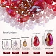 thumbnail image 2 of 1 Box 280Pcs Teardrop Crystal Glass Beads Bulk Vertical Hole Glass Bead Faceted Teardrop Shape Loose Spacer Pink Beads, 2 of 5